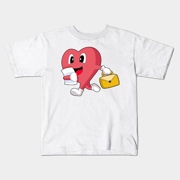 Heart Secretary Briefcase Kids T-Shirt by Markus Schnabel